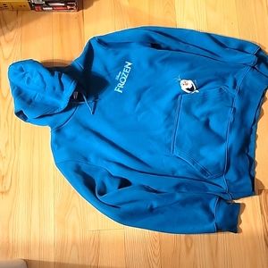 Disney Frozen Olaf Hoodie Blue Pullover Sweatshirt Womens M Disney Park Outfit